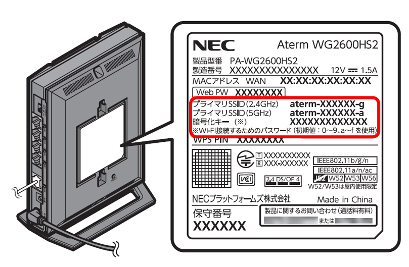 NEC 無線LANルーター Aterm PA-WG2600HS24550161182276